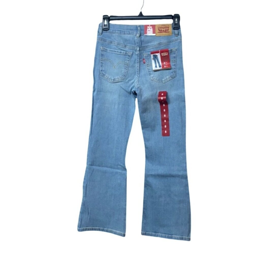 Levi's Girls Flare Stretch Denim Pants,  Medium  Wash, Sz. 8